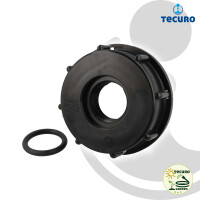 tecuro IBC Adapter Anschlusskappe mit Grobgewinde S60 x 6 und Innengewinde 1 Zoll, HDPE