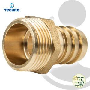 tecuro Sauger Schlauchstutzen-Schlauchtülle Ø 11,5 mm x Außengewinde G 1/2 Zoll - Messing blank