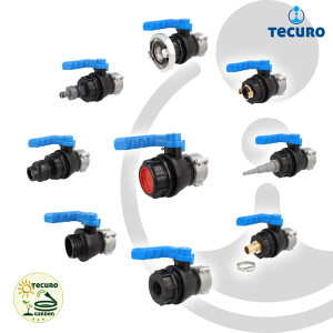 tecuro IBC Adapter Kugelventil mit beidseitig Grobgewinde...