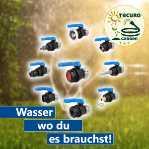tecuro IBC Adapter Kugelventil mit beidseitig Grobgewinde S60 x 6 , HDPE-schwarz
