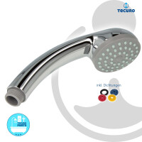 tecuro Handbrause ew-easy Ø 65 mm - mit Brauseregen und Antikalkdüsen, verchromt