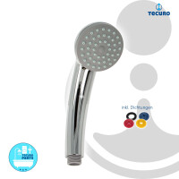 tecuro Handbrause ew-easy Ø 65 mm - mit Brauseregen und Antikalkdüsen, verchromt