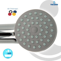 tecuro Handbrause ew-easy Ø 65 mm - mit Brauseregen und Antikalkdüsen, verchromt