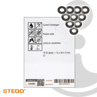 STEDO Gummi Dichtung, für Überwurfmutter WM Schlauch 12 x 24 x 2 mm (VE 10 Stück)