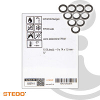 STEDO EPDM Dichtung, 9 x 14 x 1,5 mm (VE 10 Stück)