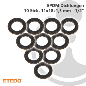 STEDO EPDM Dichtung, 11 x 18 x 1,5 mm (VE 10 Stück)