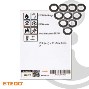 STEDO EPDM Dichtung, 15 x 24 x 3 mm (VE 10 Stück)