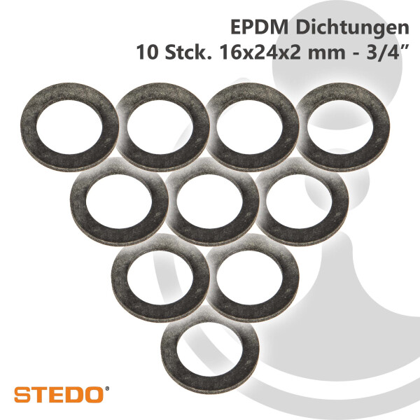 STEDO EPDM Dichtung, 16 x 24 x 2 mm (VE 10 Stück)