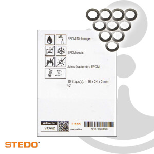 STEDO EPDM Dichtung, 16 x 24 x 2 mm (VE 10 Stück)