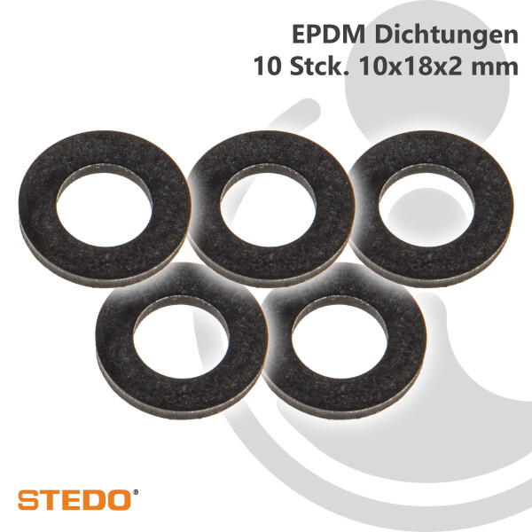 STEDO EPDM Lippendichtung, für Brauseschläuche 10 x 18 x 2 mm (VE 5 Stück)