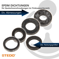 STEDO EPDM Dichtung, für Quetschverschraubungen im Trinkwasserbereich (VE 10 Stück)