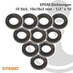 STEDO EPDM Dichtung, 10 x 18 x 3 mm (VE 10 Stück)