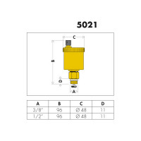 CALEFFI Schnellentlüfter MINICAL 3/8 Zoll, automatisch - mit Absperrventil Typ 502130