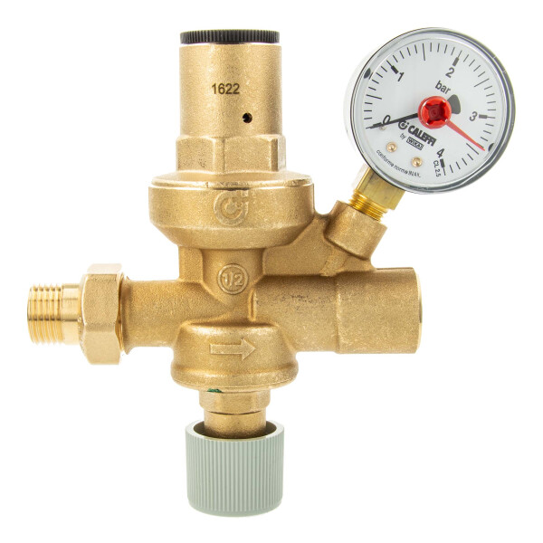 CALEFFI Kessel-Füllarmatur 1/2 Zoll, automatisch, mit Manometer, Messing - 553140