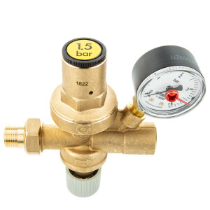 CALEFFI Kessel-Füllarmatur 1/2 Zoll, automatisch, mit Manometer, Messing - 553140