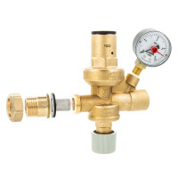 CALEFFI Kessel-Füllarmatur 1/2 Zoll, automatisch, mit Manometer, Messing - 553140