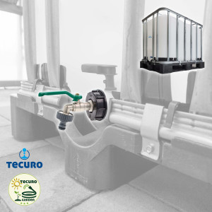 tecuro Kugelauslaufventil mit Steckkupplung/Schnellkupplung und IBC Adapter Grobgewinde S60 x 6
