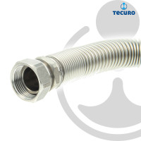 tecuro Edelstahlflexwellrohre 1/2 bis 1 Zoll, ausziehbar von 75 - 2000 mm. formstabil