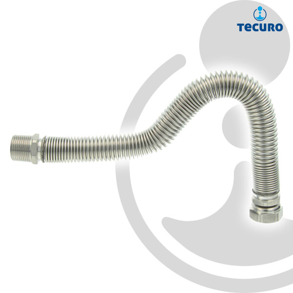 tecuro Edelstahlflexwellrohr 1 Zoll (DN 25), ausziehbar von 260 - 520 mm, formstabil
