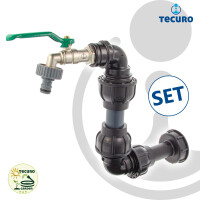 tecuro Kugelauslaufventil mit Steckkupplung und IBC Adapter Grobgewinde S60 x 6