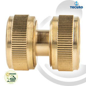 tecuro Schlauchverbinder für Wasserschläuche 1/2 Zoll (13 mm) - Messing-blank