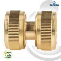 tecuro Schlauchverbinder für Wasserschläuche 1/2 Zoll (13 mm) - Messing-blank