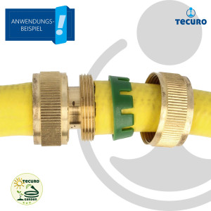 tecuro Schlauchverbinder für Wasserschläuche 3/4 Zoll (19 mm) - Messing-blank