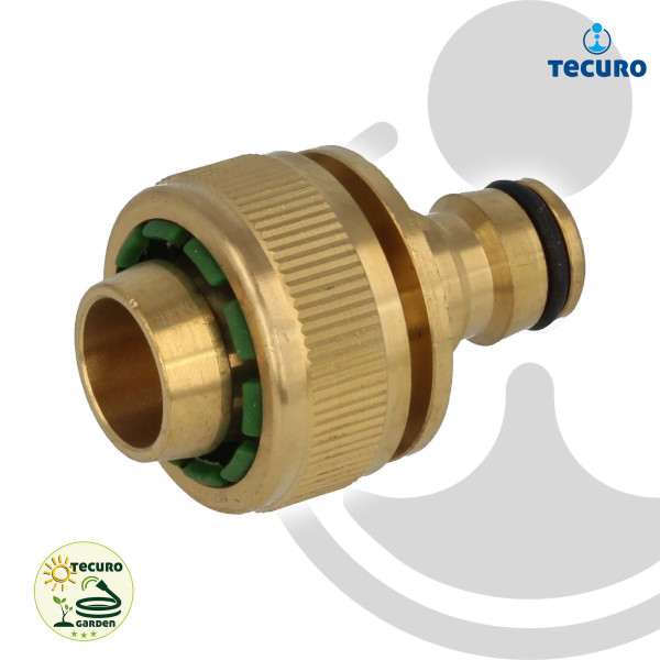 tecuro Schlauchanschluss mit Stecker für Schlauch 3/4 Zoll (Ø 19 mm) MS-Stecksystem