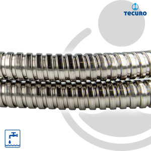 tecuro Metall Brauseschlauch verchromt, verdrehsicher, doppelt gewickelt, verschiedene Längen