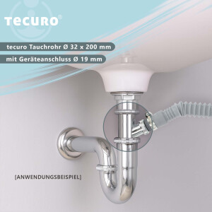 tecuro Tauchrohr Verstellrohr Ø 32 x 200 mm mit...