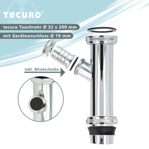 tecuro Tauchrohr Ø 32 x 200 mm mit GA Ø 19...