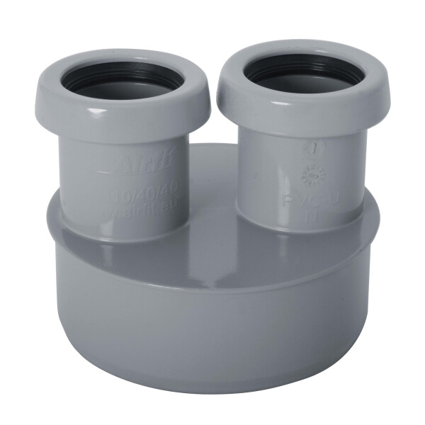 Abwasser Doppel-Reduzierstück DN 110 x 40/40, HT-Rohr, 11044KR