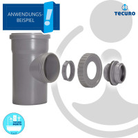 tecuro Anschraub-Muffe DN 40 Rohraufnahme, für Reinigungsdeckel - KS-grau
