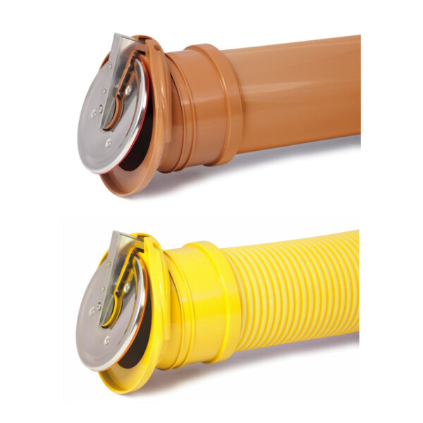 Airfit Edelstahl-Rohrendklappe, Schutz vor Ungeziefer und Rückstau DN110 - DN200