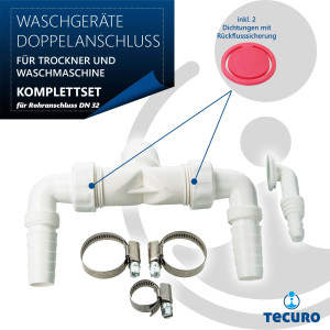 tecuro Ablauf-Doppelanschluss für 2 x Waschmaschine...