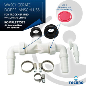 tecuro Waschgeräte Doppelanschluss Ø 32/40/50...