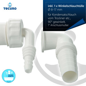 tecuro Ablauf-Doppelanschluss Ø 32/50 mm, für Waschmaschine und/oder Trockner Komplettset