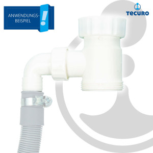 tecuro Anschlusszwischenstück 1 1/2 Zoll, mit Geräteanschluss für Spülensiphon