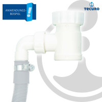 tecuro Anschlusszwischenstück 1 1/2 Zoll, mit Geräteanschluss für Spülensiphon
