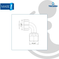 tecuro Winkelstück 3/4 Zoll AG/IG zur Montage an Zapfhahn/Waschmaschine - KS weiß