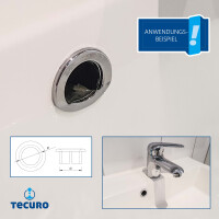 tecuro Überlaufblende Ø 14 mm Abdeckung Ring für Überlaufloch Waschbecken