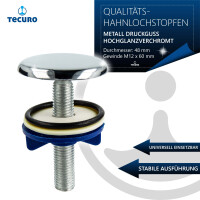 tecuro Hahnlochstopfen Deckrosette Hahnlochdeckel Ø 48 mm Metall hochglanzverchromt