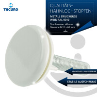 tecuro Hahnlochstopfen Deckrosette Hahnlochdeckel Ø 48 mm weiß RAL 9010