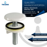 tecuro Hahnlochstopfen Deckrosette Hahnlochdeckel Ø 48 mm weiß RAL 9010