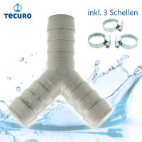 tecuro Y-Verbindungssatz für Ablaufschläuche Ø 19-21 mm von Wasch-, Spülmaschinen
