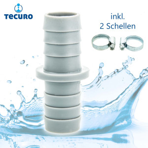 tecuro Verbindungssatz für Ablaufschläuche Ø 19-21 mm von Wasch-, Spülmaschinen