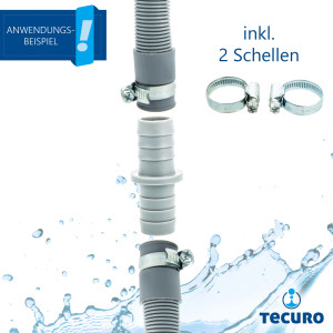 tecuro Verbindungssatz für Ablaufschläuche Ø 19-21 mm von Wasch-, Spülmaschinen