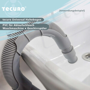 tecuro Universal Haltebogen Einhängebogen PVC für Ablaufschlauch Waschmaschine Geschirrspüler