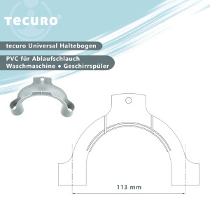 tecuro Universal Haltebogen Einhängebogen PVC für Ablaufschlauch Waschmaschine Geschirrspüler