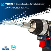 tecuro Stockschrauben Schnelleindreher M10 mit 6-Kant-Aufnahme, verzinkt